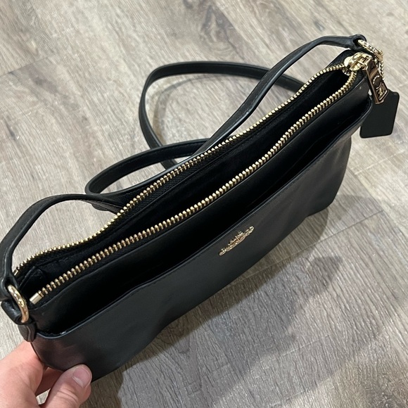 3 Piece Black Leather Coach Leather Slim Hip Purse Bag with Coin Purse and Folio - Picture 3 of 13